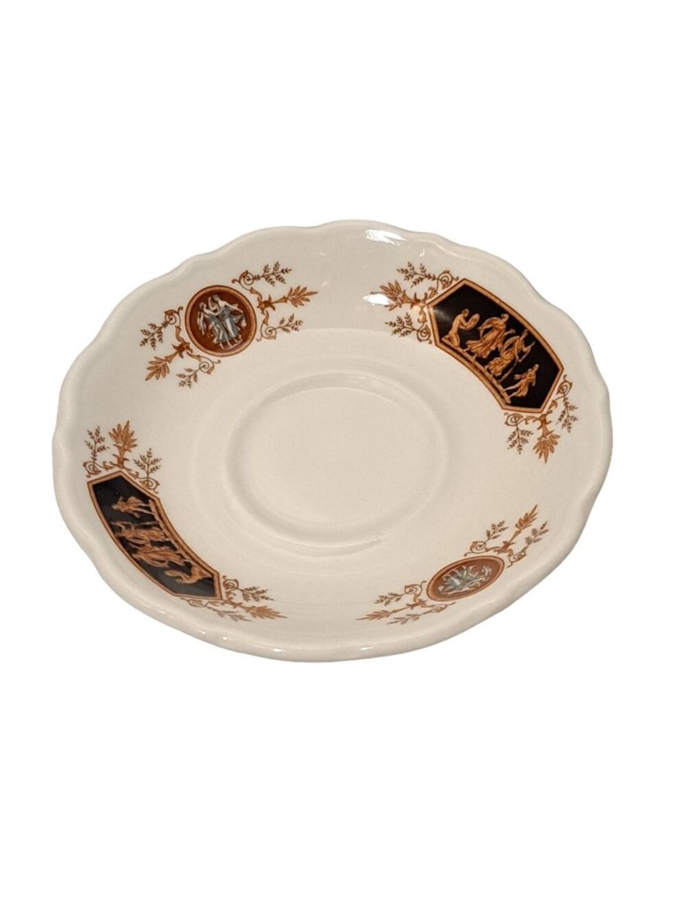 Syracuse China Saucer Pittsburgh PA Athletic Club Black & Gold Design Deco